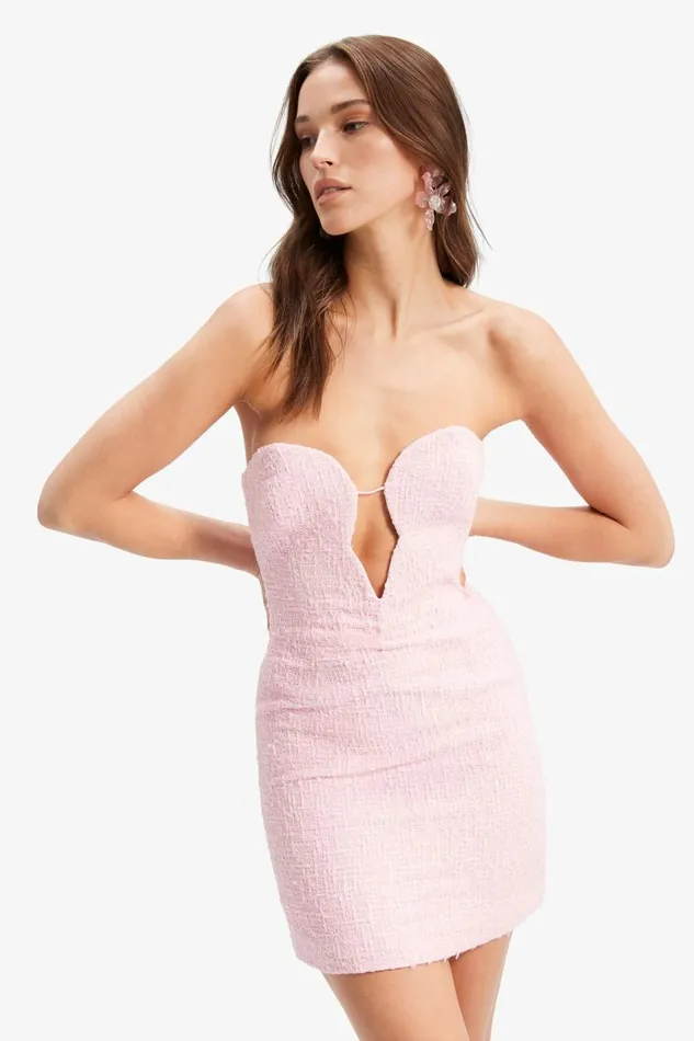 Bardot Party Dresses Eleni Boucle Mini Dress In Soft Pink 8211 Women Bardot Party Dresses Eleni Boucle Mini Dress In Soft Pink 8211 Women