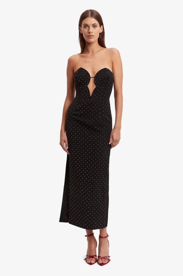 Bardot Party Dresses Eleni Stud Midi Dress In Black 8211 Women Bardot Party Dresses Eleni Stud Midi Dress In Black 8211 Women
