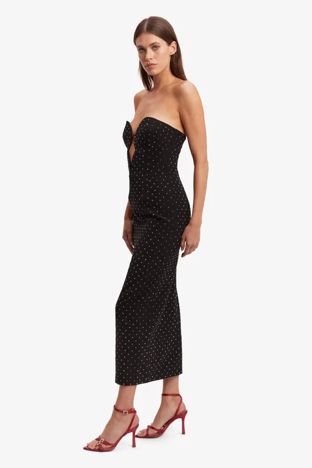 Bardot Party Dresses Eleni Stud Midi Dress In Black 8211 Women Bardot Party Dresses Eleni Stud Midi Dress In Black 8211 Women