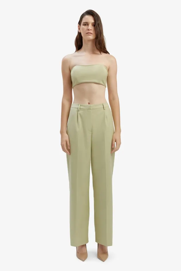 Bardot Party Tops Charlize Strapless Crop Top In Pale Khaki 8211 Women Bardot Party Tops Charlize Strapless Crop Top In Pale Khaki 8211 Women