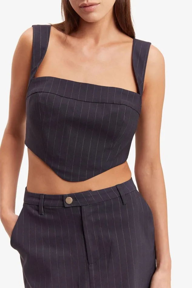 Bardot Party Tops Sian Pin Stripe Bustier In Navy Pinstripe 8211 Women Bardot Party Tops Sian Pin Stripe Bustier In Navy Pinstripe 8211 Women
