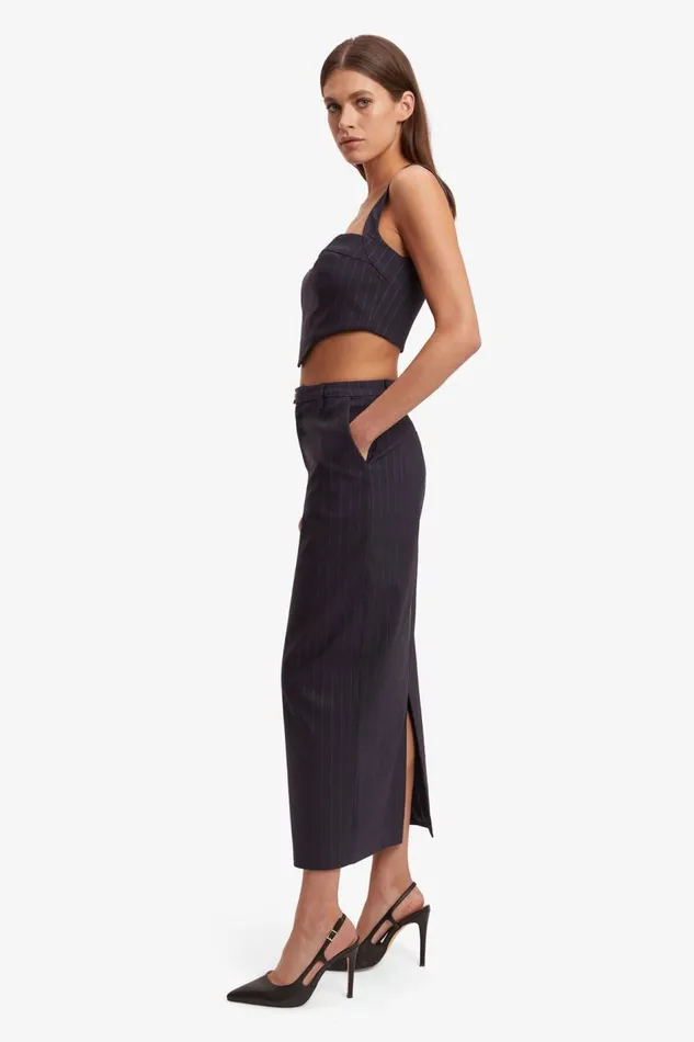 Bardot Party Tops Sian Pin Stripe Bustier In Navy Pinstripe 8211 Women Bardot Party Tops Sian Pin Stripe Bustier In Navy Pinstripe 8211 Women