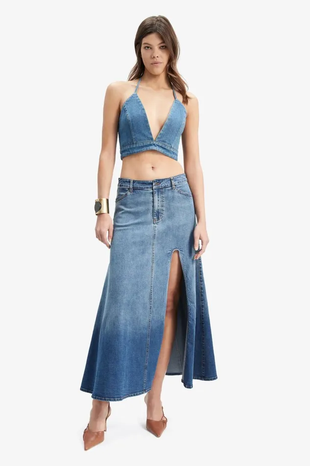 Bardot Skirts Cynthia Mid Maxi Skirt In Mid Blue 8211 Women Bardot Skirts Cynthia Mid Maxi Skirt In Mid Blue 8211 Women