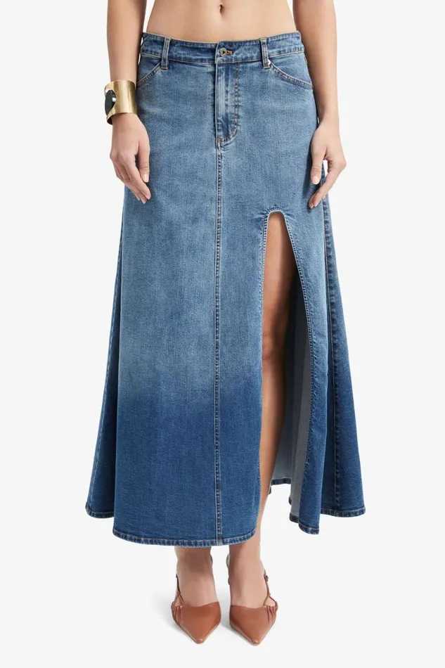 Bardot Skirts Cynthia Mid Maxi Skirt In Mid Blue 8211 Women Bardot Skirts Cynthia Mid Maxi Skirt In Mid Blue 8211 Women