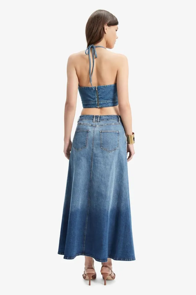 Bardot Skirts Cynthia Mid Maxi Skirt In Mid Blue 8211 Women Bardot Skirts Cynthia Mid Maxi Skirt In Mid Blue 8211 Women