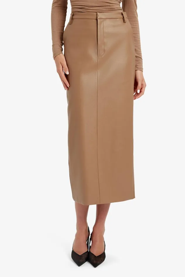 Bardot Skirts Tailored Vegan Leather Skirt In Soft Camel 8211 Women Bardot Skirts Tailored Vegan Leather Skirt In Soft Camel 8211 Women