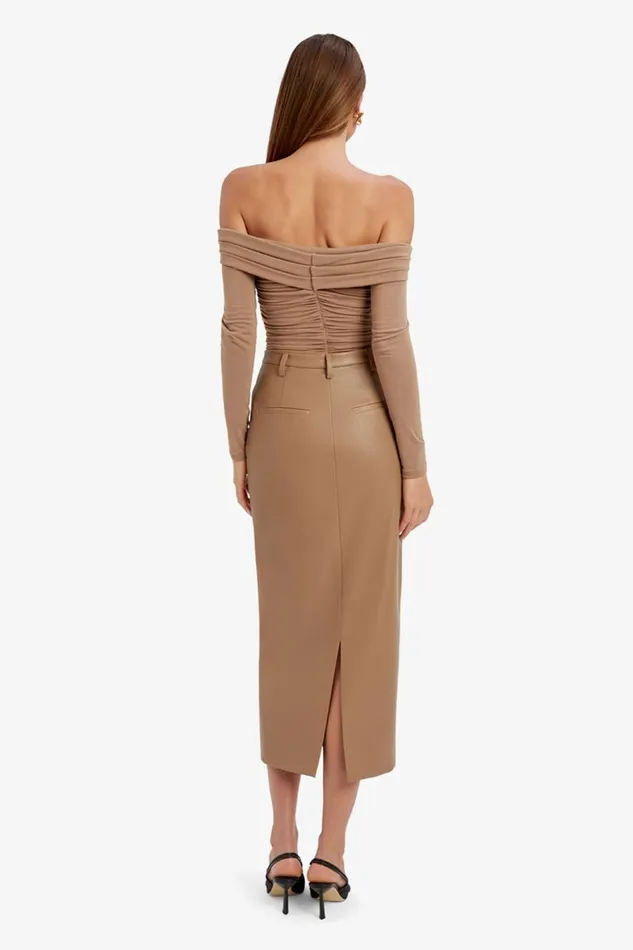 Bardot Skirts Tailored Vegan Leather Skirt In Soft Camel 8211 Women Bardot Skirts Tailored Vegan Leather Skirt In Soft Camel 8211 Women