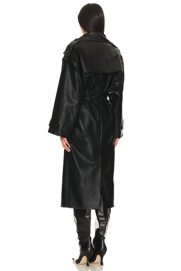 Barrett Faux Leather Coat Black Women Lovers and Friends Jackets and Coats