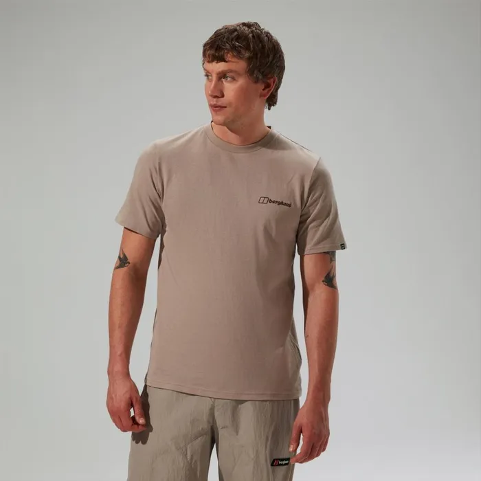 Berghaus TShirts Cheviot Box Logo Short Sleeve TShirt 8211 Grey 8211 Men