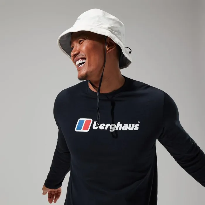 Berghaus TShirts Organic Big Logo Long Sleeve Tee Black 8211 Men