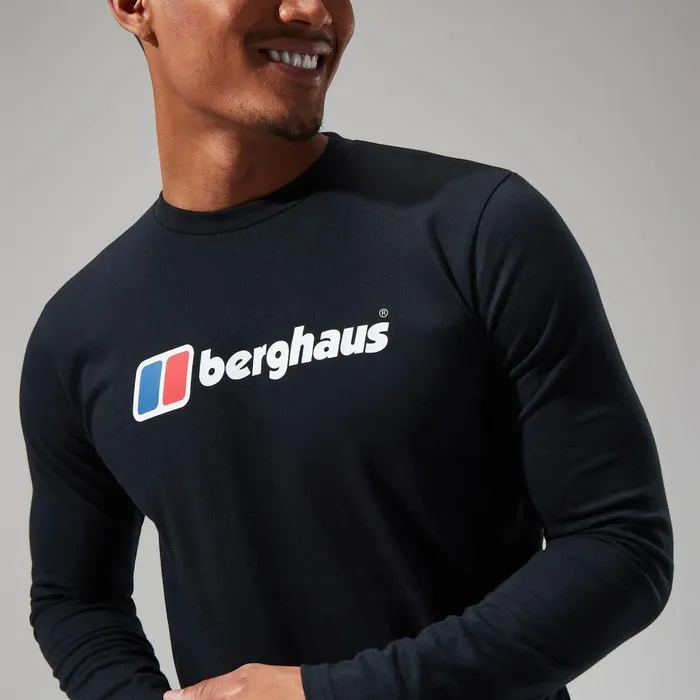 Berghaus TShirts Organic Big Logo Long Sleeve Tee Black 8211 Men Berghaus TShirts Organic Big Logo Long Sleeve Tee Black 8211 Men