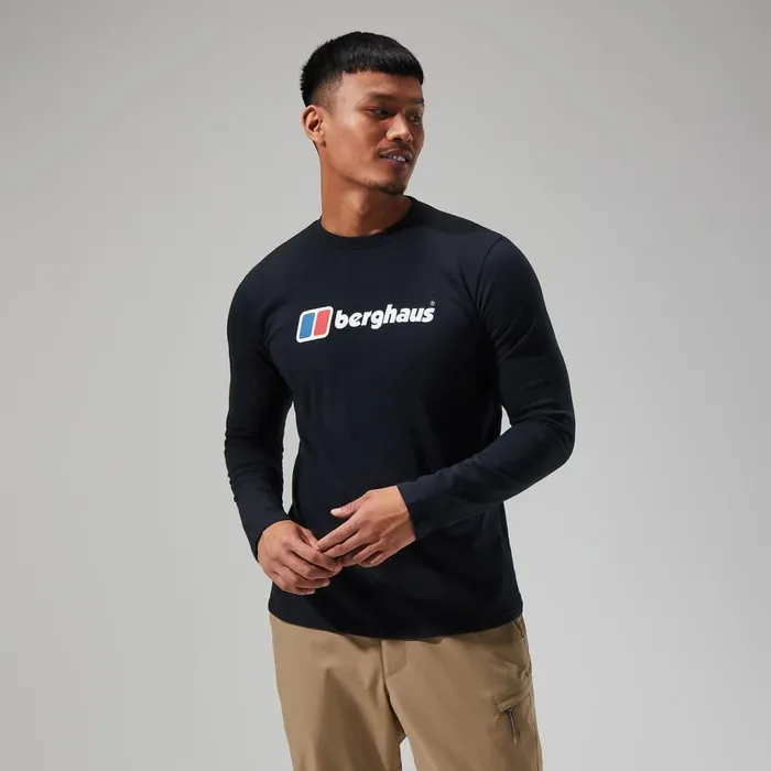 Berghaus TShirts Organic Big Logo Long Sleeve Tee Black 8211 Men Berghaus TShirts Organic Big Logo Long Sleeve Tee Black 8211 Men
