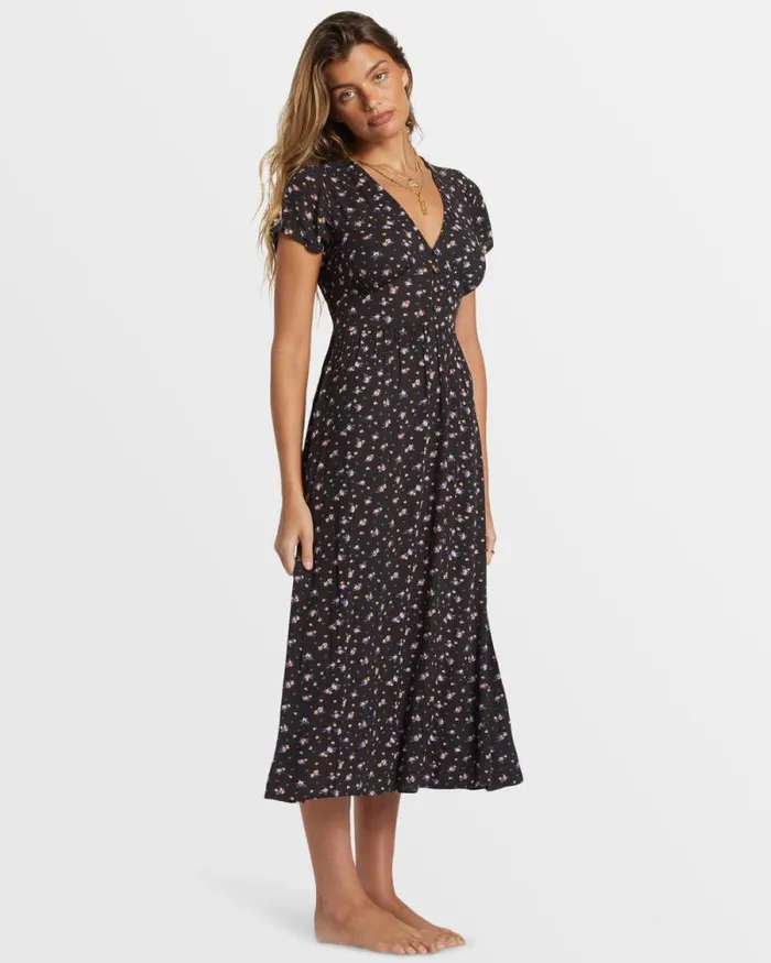 Billabong Dresses Morning Sky Midi Dress Black Sands 8211 Women Billabong Dresses Morning Sky Midi Dress Black Sands 8211 Women