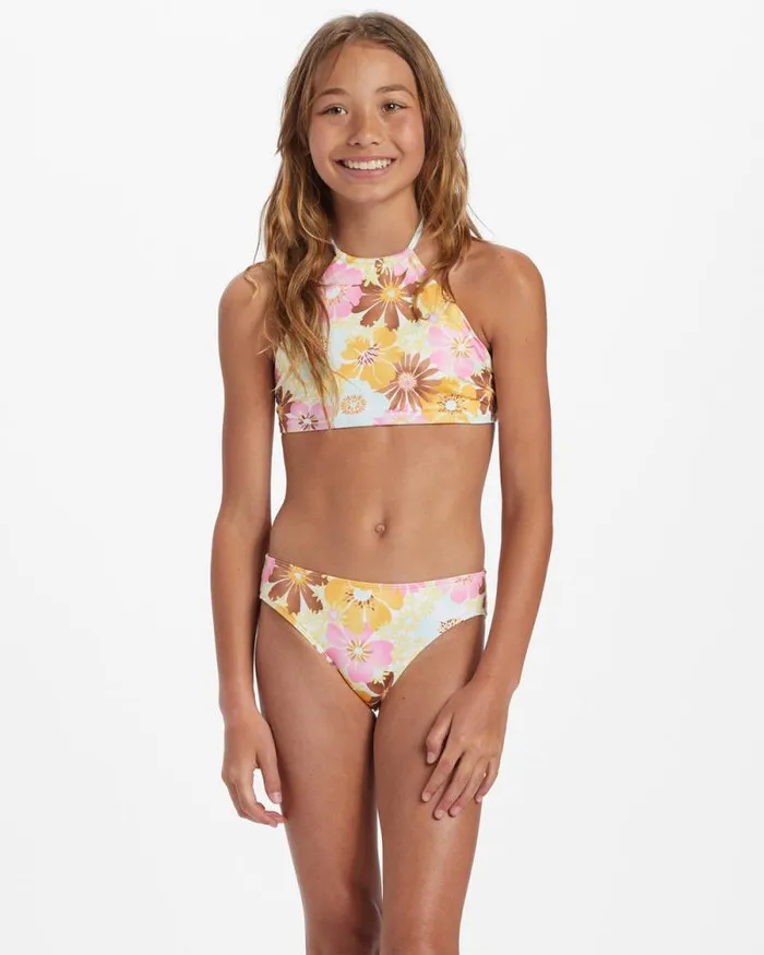 Billabong Girls039 Swim Girls Flower Power Rev High Neck Set Bikini Set Multi 8211 Women Billabong Girls039 Swim Girls Flower Power Rev High Neck Set Bikini Set Multi 8211 Women