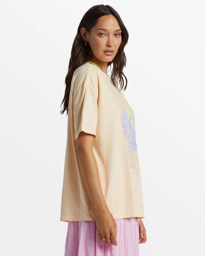 Billabong Graphic Tees and Tanks Since 73 Oversized TShirt Peach Whip 8211 Women Billabong Graphic Tees and Tanks Since 73 Oversized TShirt Peach Whip 8211 Women