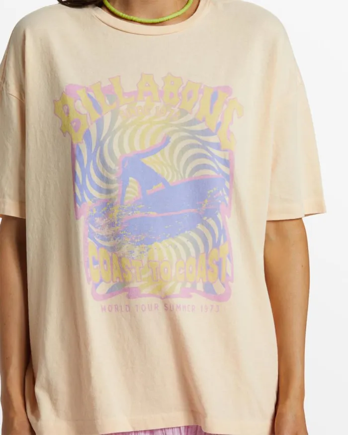 Billabong Graphic Tees and Tanks Since 73 Oversized TShirt Peach Whip 8211 Women Billabong Graphic Tees and Tanks Since 73 Oversized TShirt Peach Whip 8211 Women