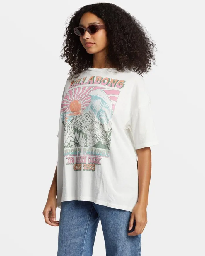 Billabong Graphic Tees and Tanks Vision Of Paradise TShirt Salt Crystal 8211 Women Billabong Graphic Tees and Tanks Vision Of Paradise TShirt Salt Crystal 8211 Women