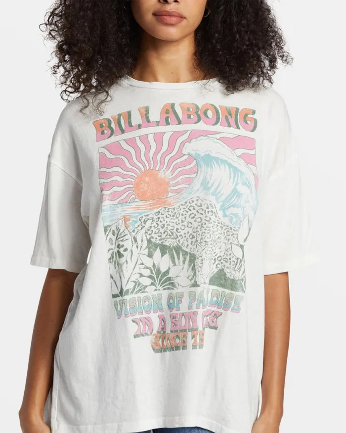 Billabong Graphic Tees and Tanks Vision Of Paradise TShirt Salt Crystal 8211 Women Billabong Graphic Tees and Tanks Vision Of Paradise TShirt Salt Crystal 8211 Women