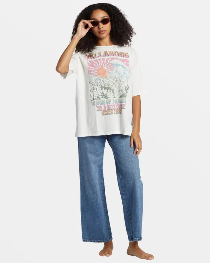 Billabong Graphic Tees and Tanks Vision Of Paradise TShirt Salt Crystal 8211 Women Billabong Graphic Tees and Tanks Vision Of Paradise TShirt Salt Crystal 8211 Women