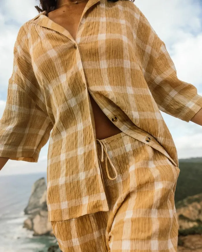 Billabong Matching Sets Beach Side Oversized Short Sleeve Shirt Hemp 2 8211 Women Billabong Matching Sets Beach Side Oversized Short Sleeve Shirt Hemp 2 8211 Women
