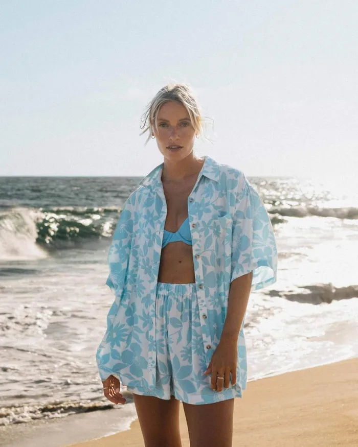 Billabong Matching Sets On Vacation Shirt Bliss Blue 8211 Women