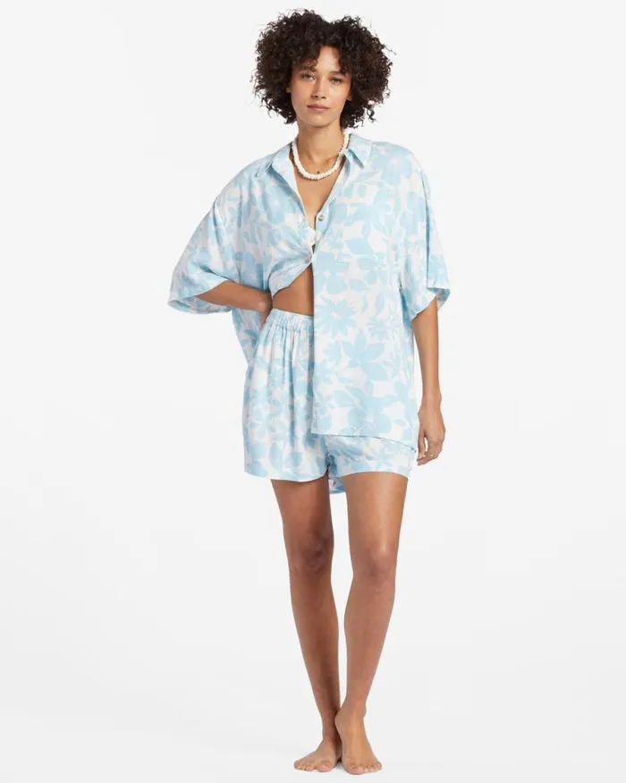 Billabong Matching Sets On Vacation Shirt Bliss Blue 8211 Women Billabong Matching Sets On Vacation Shirt Bliss Blue 8211 Women