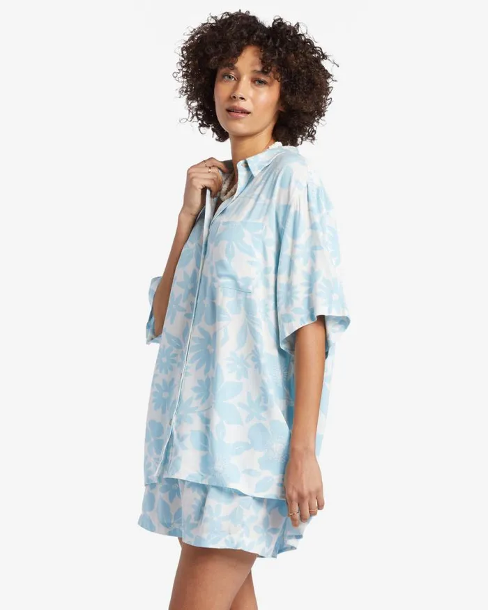 Billabong Matching Sets On Vacation Shirt Bliss Blue 8211 Women Billabong Matching Sets On Vacation Shirt Bliss Blue 8211 Women