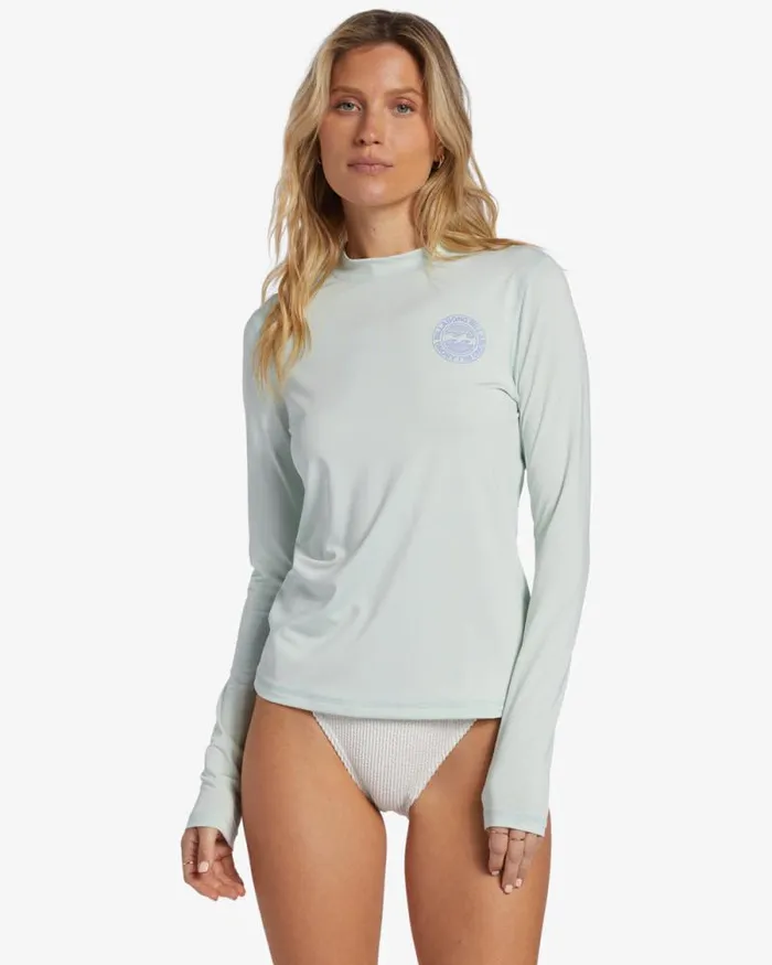 Billabong Rashguards and Bodysuits Core Loose Fit Long Sleeve Surf Tee Sweet Mint 8211 Women Billabong Rashguards and Bodysuits Core Loose Fit Long Sleeve Surf Tee Sweet Mint 8211 Women