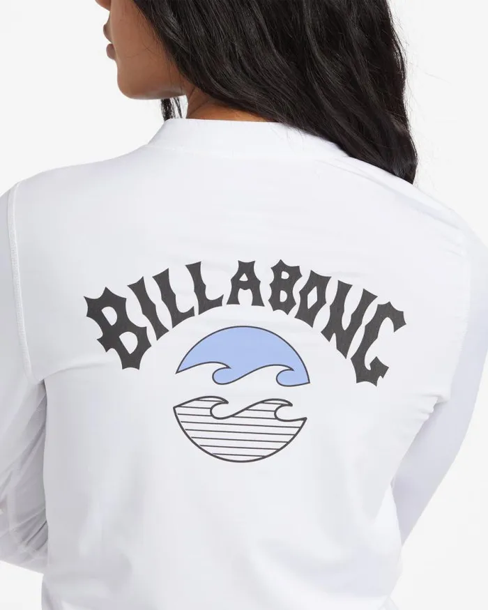 Billabong Rashguards and Bodysuits Core Loose Fit Long Sleeve Surf Tee White 8211 Women Billabong Rashguards and Bodysuits Core Loose Fit Long Sleeve Surf Tee White 8211 Women