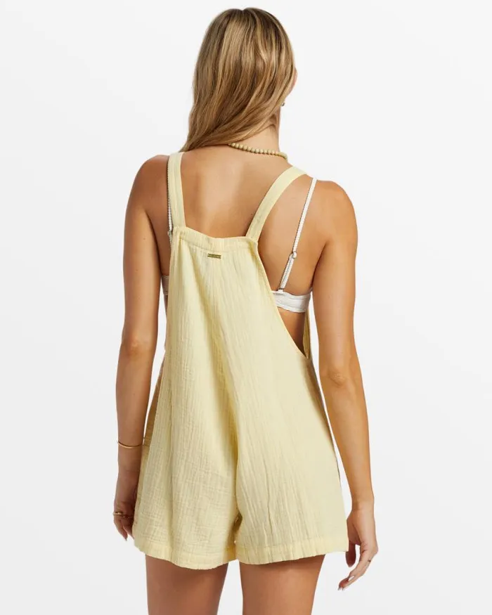 Billabong Rompers and Jumpsuits Beach Crush Romper Mellow Yellow 8211 Women Billabong Rompers and Jumpsuits Beach Crush Romper Mellow Yellow 8211 Women