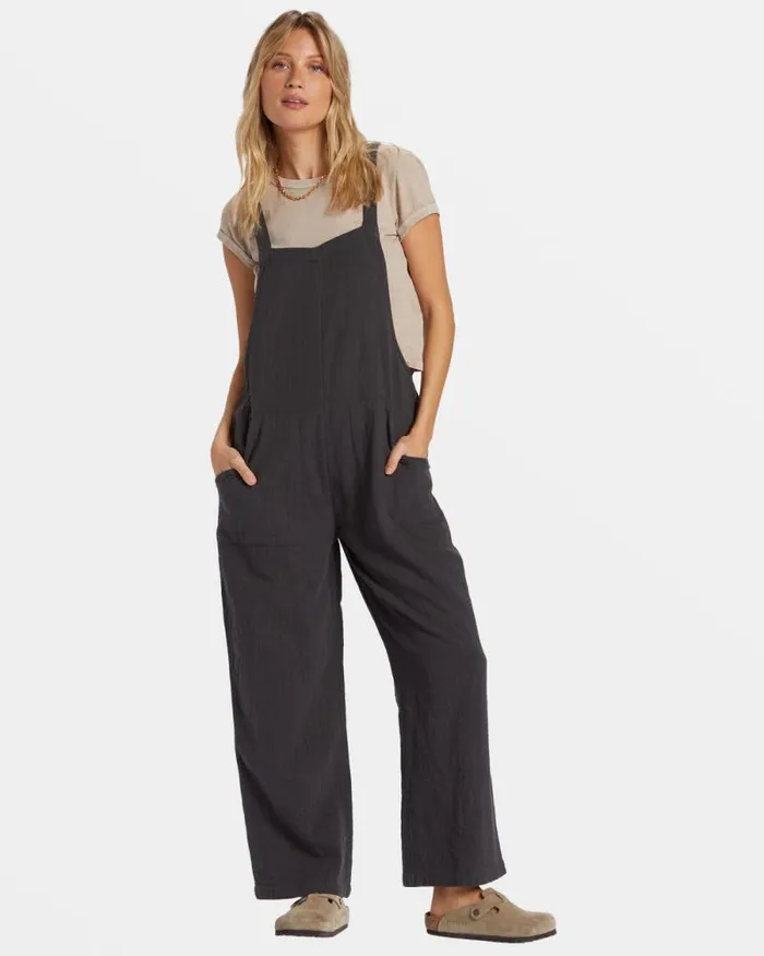 Billabong Rompers and Jumpsuits Pacific Time Jumpsuit Black Sands 8211 Women