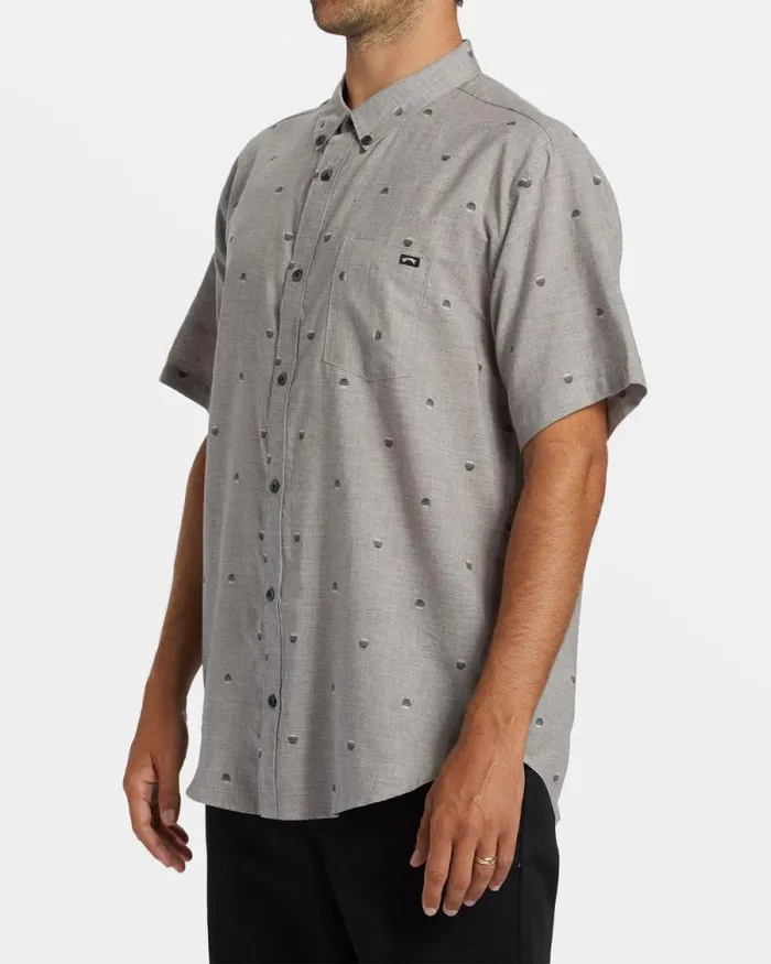 Billabong Shirts All Day Jacquard Short Sleeve Shirt Alloy 8211 Men Billabong Shirts All Day Jacquard Short Sleeve Shirt Alloy 8211 Men