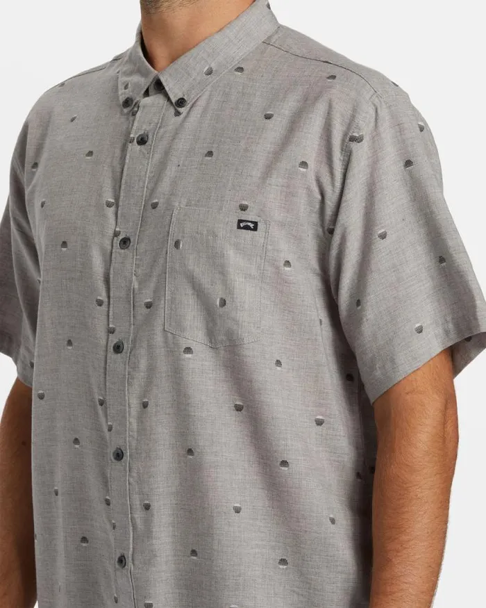 Billabong Shirts All Day Jacquard Short Sleeve Shirt Alloy 8211 Men Billabong Shirts All Day Jacquard Short Sleeve Shirt Alloy 8211 Men