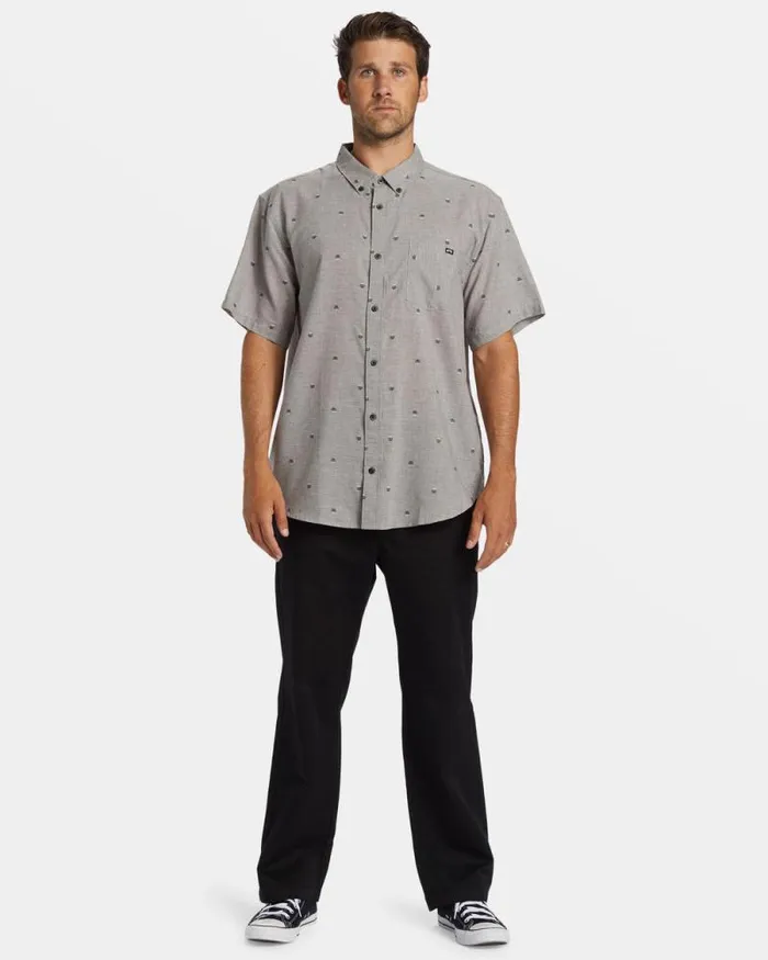 Billabong Shirts All Day Jacquard Short Sleeve Shirt Alloy 8211 Men Billabong Shirts All Day Jacquard Short Sleeve Shirt Alloy 8211 Men
