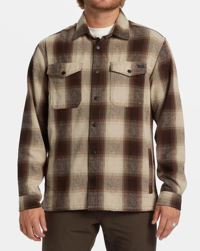 Billabong Shirts Lodge Long Sleeve Flannel Shirt Java 8211 Men