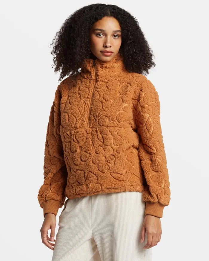 Billabong Sweatshirts and Fleece Time Off HalfZip Fleece Pullover Sandalwood 8211 Women Billabong Sweatshirts and Fleece Time Off HalfZip Fleece Pullover Sandalwood 8211 Women