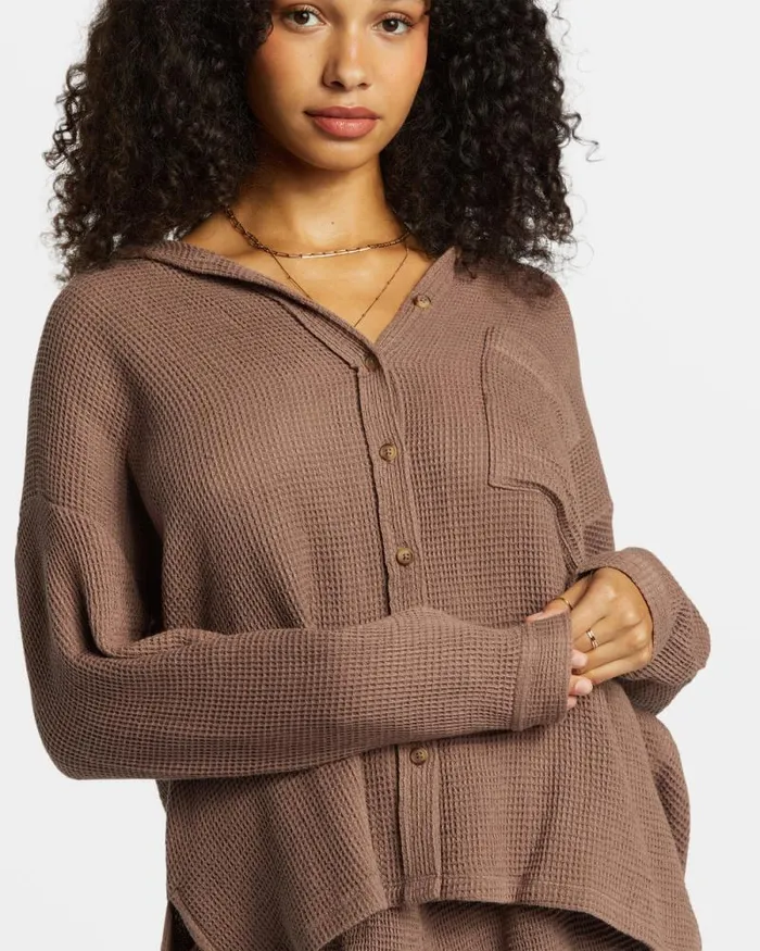 Billabong Tops Odyssey Long Sleeve Shacket Kona 8211 Women Billabong Tops Odyssey Long Sleeve Shacket Kona 8211 Women