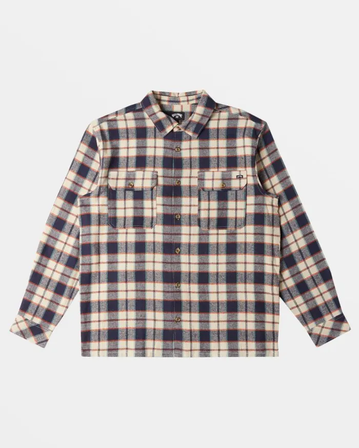 Billabong Wave Washed Essentials Offshore Long Sleeve Flannel Shirt Dusty Navy 8211 Men Billabong Wave Washed Essentials Offshore Long Sleeve Flannel Shirt Dusty Navy 8211 Men