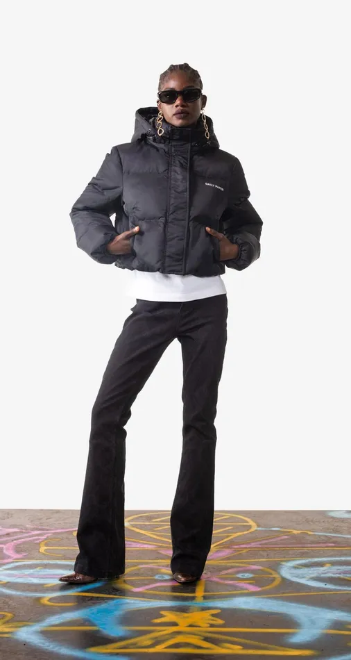 Black Epuff Cropped Jacket Women Daily Paper Jackets