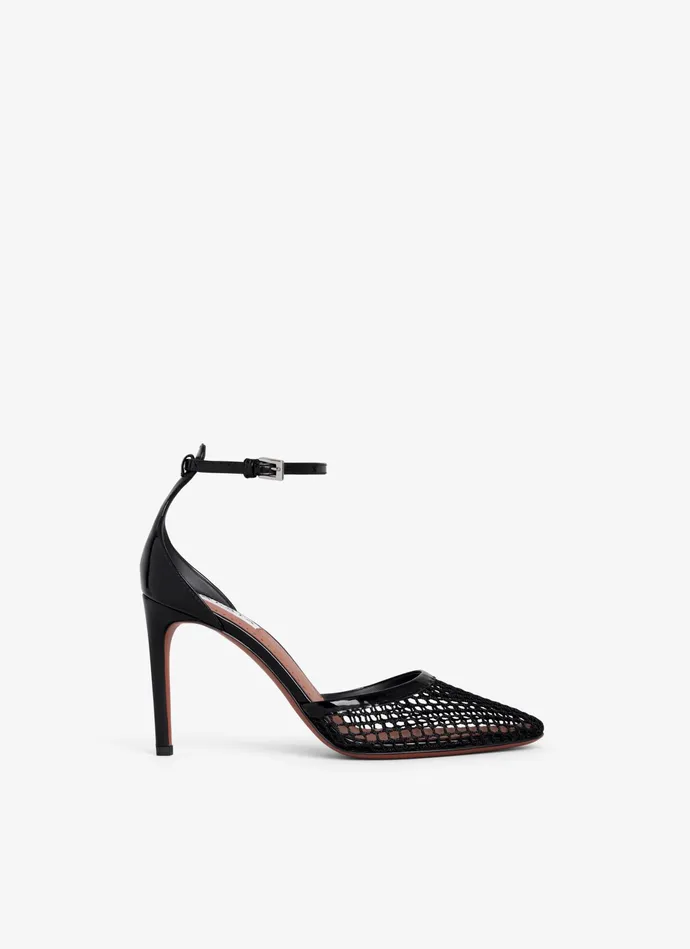 Black HIGH FISHNET PUMPS Women Alaa Sandals