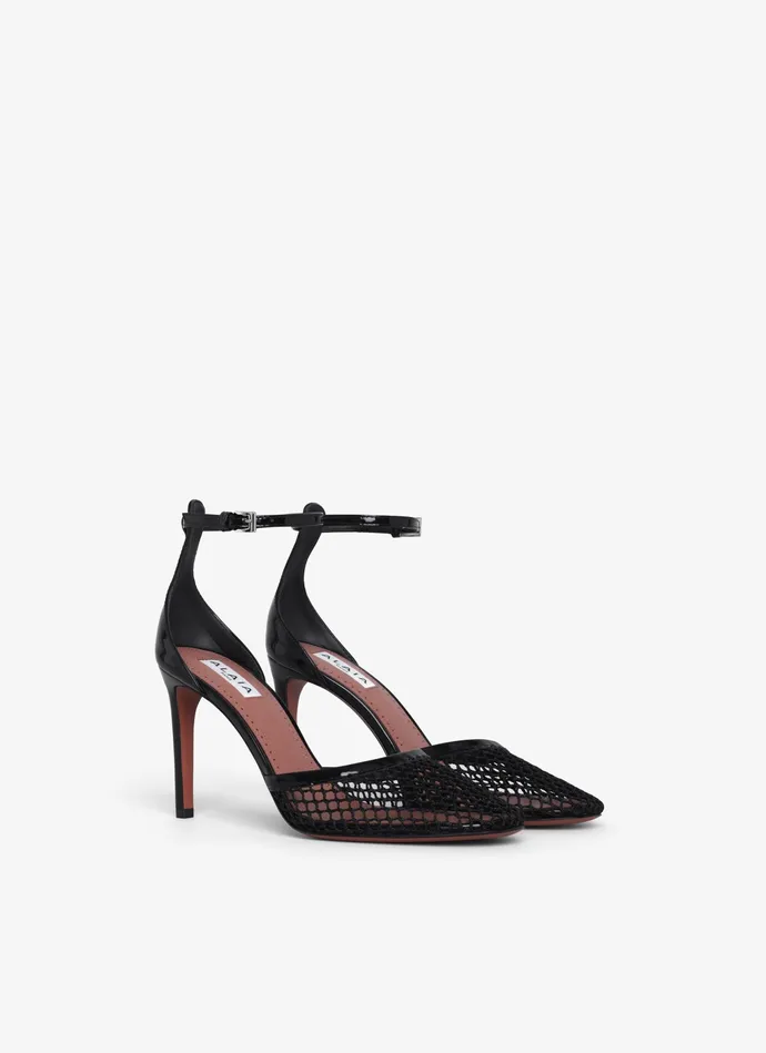 Black HIGH FISHNET PUMPS Women Alaa Sandals