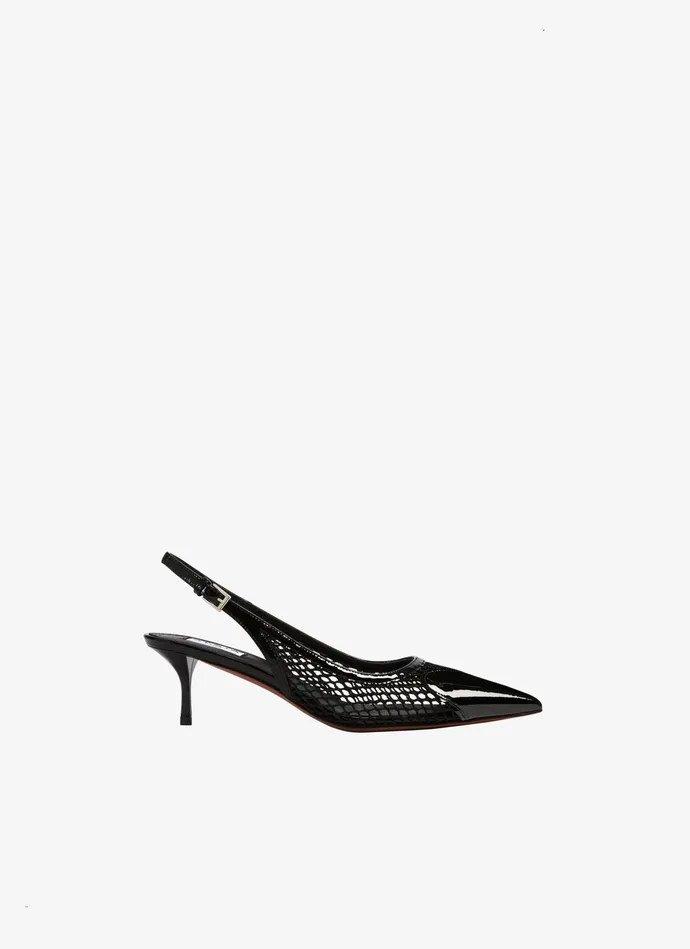 Black LE CUR SLINGBACKS IN FISHNET Women Alaa Sandals