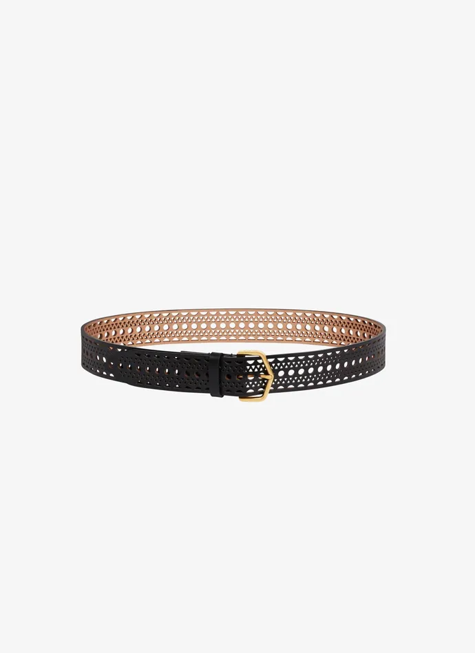 Black NEO VIENNE BELT IN CALFSKIN Women Alaa Belts