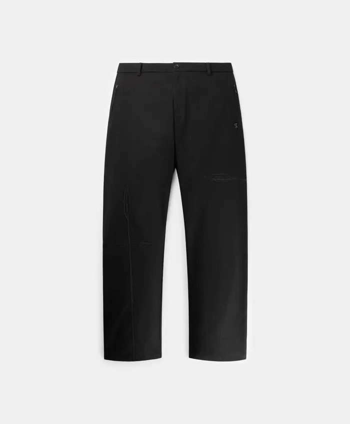 Black Oversized Riasat Pants Men Daily Paper Trousers