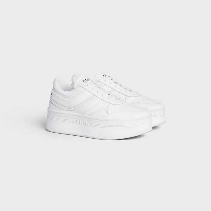Block Sneakers With Wedge Outsole In Calfskin Optic White Women CELINE SNEAKERS