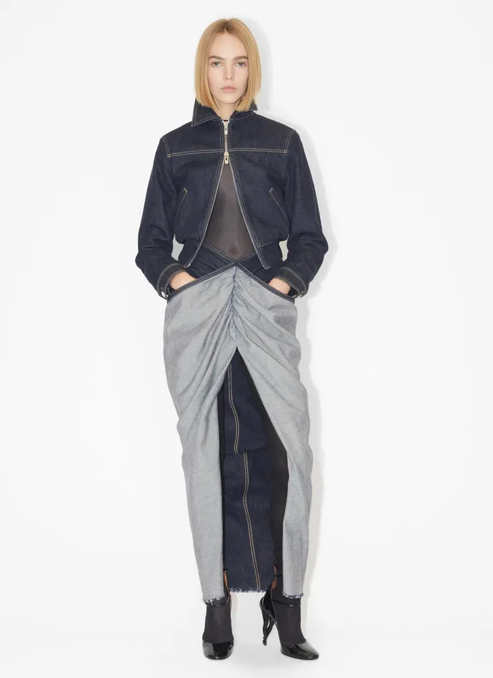 Blue Denim Zip Jacket Women Alaa Coats and Jackets Blue Denim Zip Jacket Women Alaa Coats and Jackets
