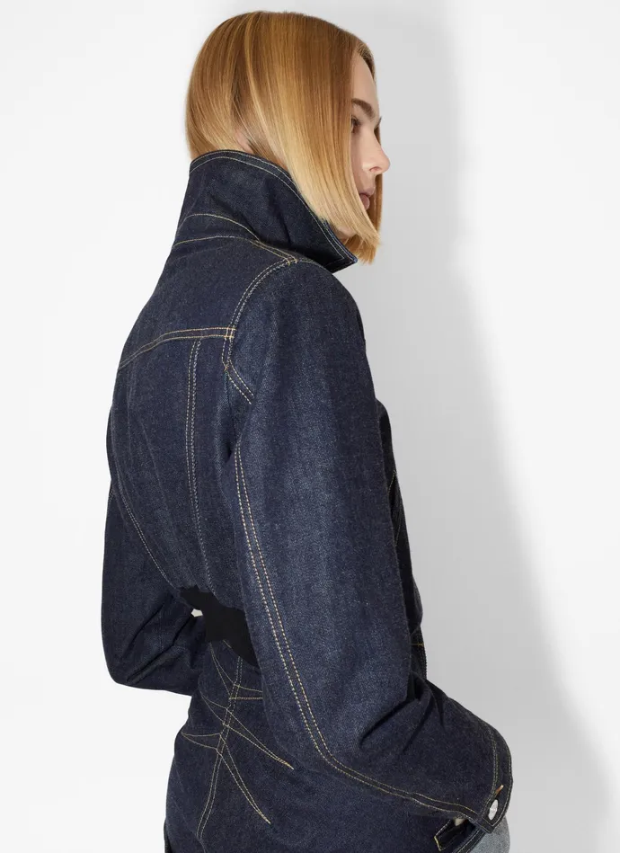 Blue Denim Zip Jacket Women Alaa Coats and Jackets Blue Denim Zip Jacket Women Alaa Coats and Jackets