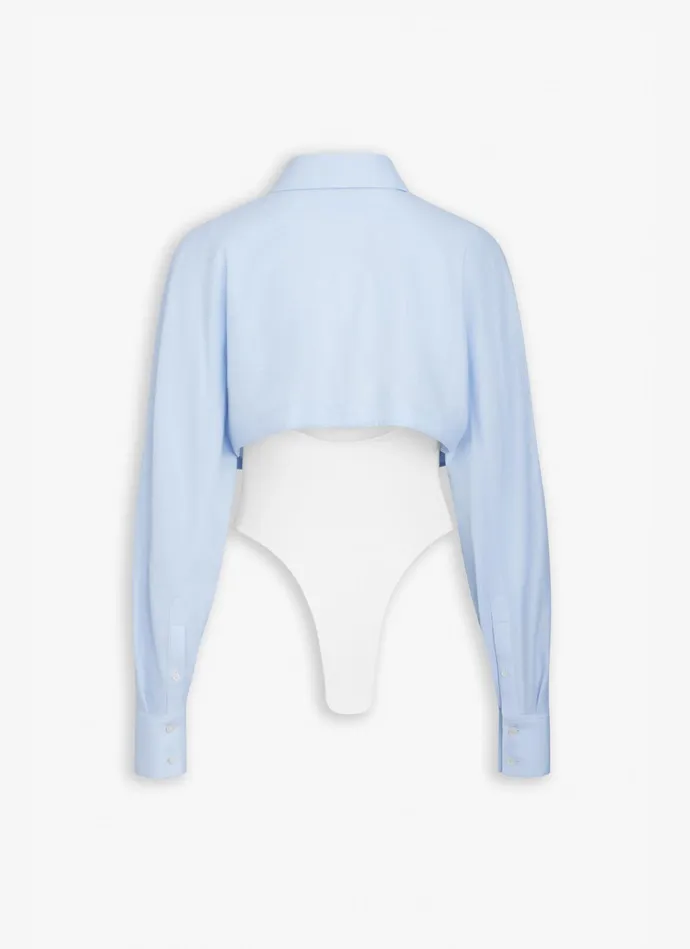 Blue LAYER BODY SHiRT Women Alaa Bodysuits and Leggings
