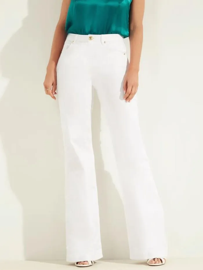Bottoms Women Marciano Flare Denim Pant White Multi