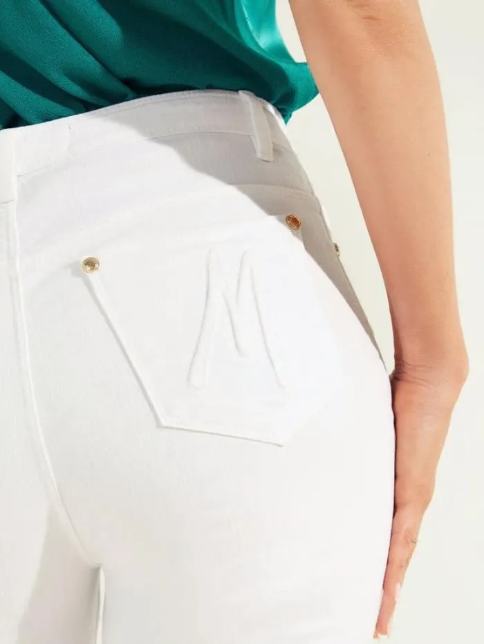 Bottoms Women Marciano Flare Denim Pant White Multi Bottoms Women Marciano Flare Denim Pant White Multi